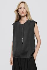 Massimo Dutti Атласный топ - Limited Edition, бутылочно-зеленый