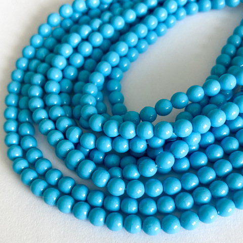 Жемчуг Preciosa, цвет Ceramic Aqua Blue, 4 мм, 40 шт.
