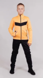 Детский утеплённый лыжный разминочный костюм Nordski Jr. Base Orange/Black