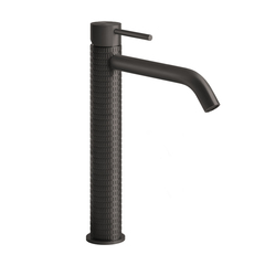Gessi 316 54206#707 Смеситель для раковины на 1 отверстие, высокий h=305мм, без донног клапана, излив 156мм, цвет: brushed black metal pvd фото