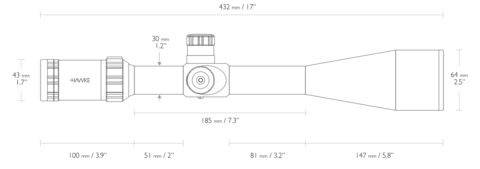 ОПТИЧЕСКИЙ ПРИЦЕЛ HAWKE SIDEWINDER 8-32X56 (20X 1/2 MIL DOT)