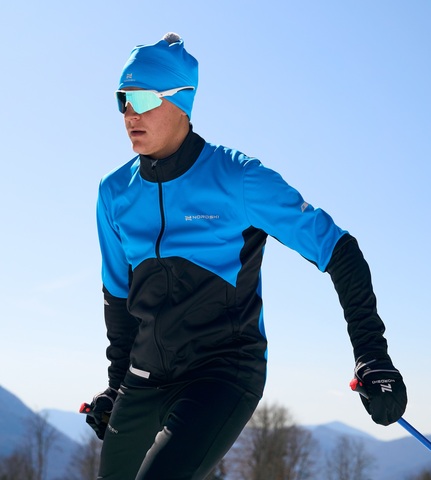 Мужская тренировочная лыжная куртка Nordski Pro 2.0 light blue-black