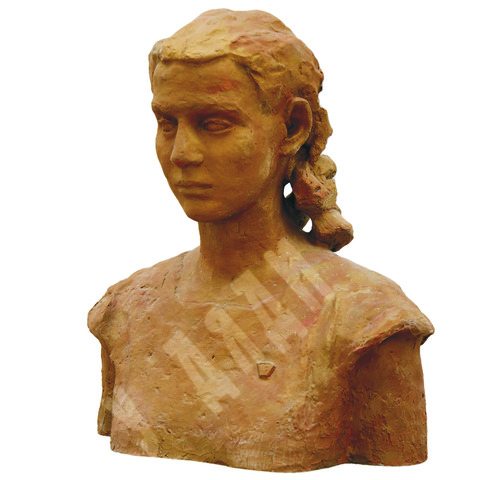 Динес Ю. С. Комсомолка Валя. Оригинальная модель. Гипс под терракоту. 1948