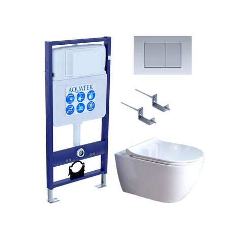 Aquatek SET Aquatek ПОЛАРИС-01-011 4в1 SET Aquatek ПОЛАРИС (рама Aquatek Standard INS-0000012+унитаз ПОЛАРИС AQ0700-01 с тонким сиденьем soft-close+ крепеж KKI-0000002 +панель KDI-0000011)