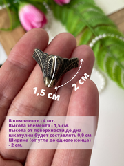 Ножки для шкатулок угловые бронзовые 