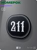 Номерок на дверь квартиры 211, для кабинета, офиса, шильдик 9 х 7 см, черный, Айдентика Технолоджи