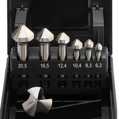 Набор зенковок 90° 6,3-25мм DIN335C 3z HSS-G 7шт MASTER-TOOL 102153PRO