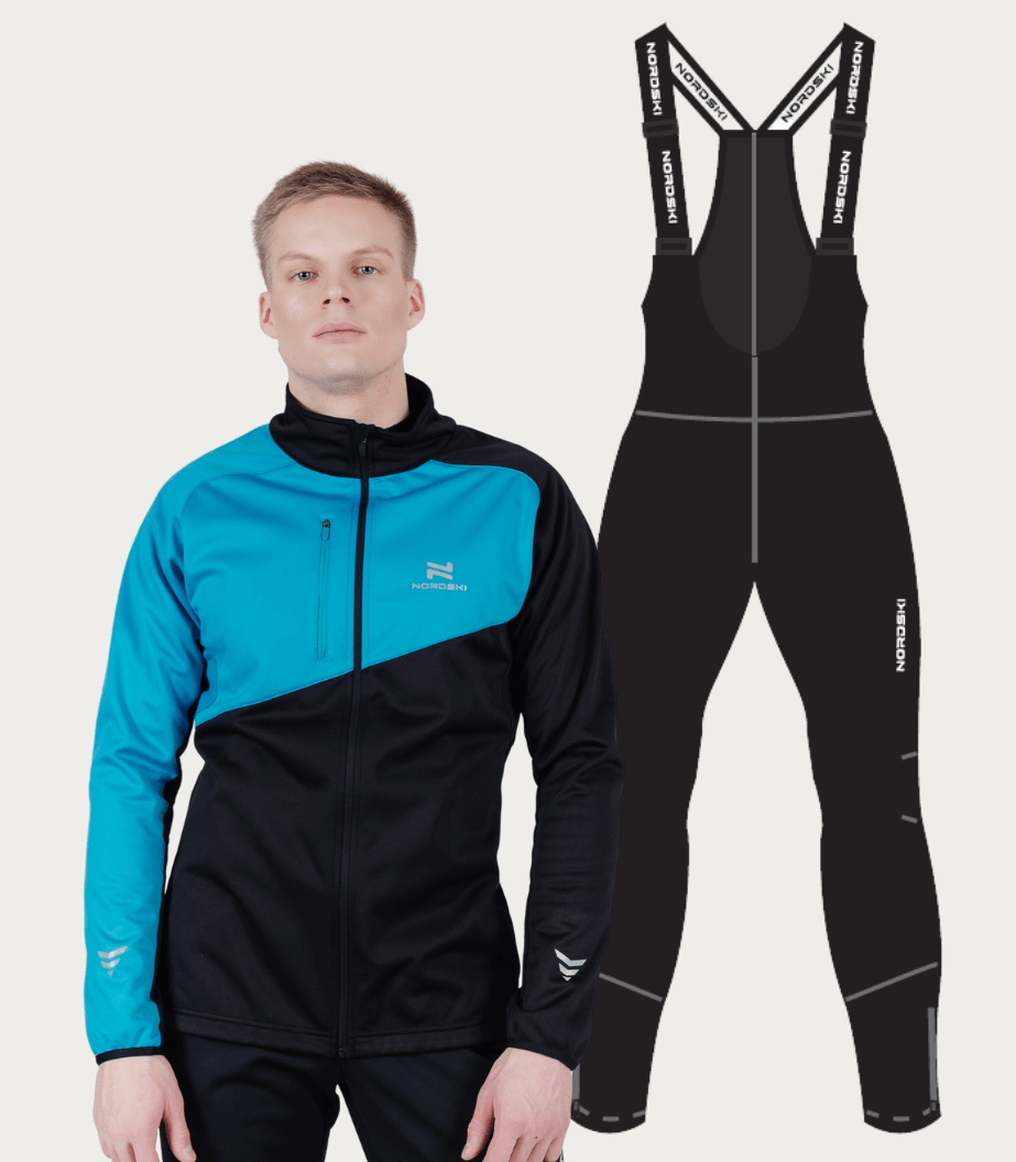 Утепленный лыжный костюм мужской Nordski Premium Active blue-black