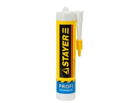 STAYER D?COR, 280 мл, белый, монтажный клей для молдингов и панелей, Professional (41327) (12штук)