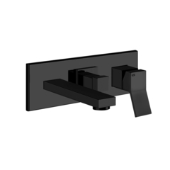 Gessi Rettangolo K 53136#299 Встраиваемый смеситель с изливом и переключателем PUSH(внешние части), цвет: черный фото