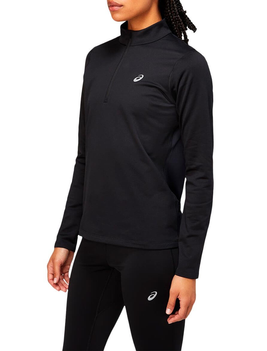 Asics Core 1/2 Zip LS Winter рубашка женская черная - 3