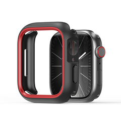 Чехол-бампер для часов Apple Watch 10 размер 46мм, цвет черный с красной вставкой от Dux Ducis, серия Bamo Series Case