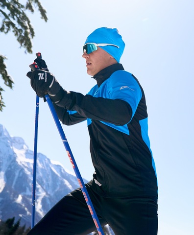 Мужская тренировочная лыжная куртка Nordski Pro 2.0 light blue-black