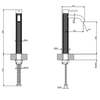 Gessi 316 54209#707 Смеситель для раковины на 1 отверстие, высокий h=305мм, без донного клапана, излив 123мм, цвет: brushed black metal pvd