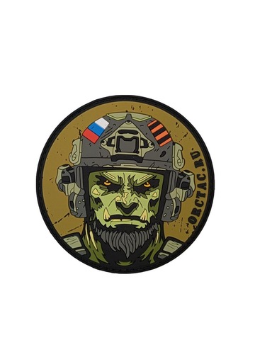 Патч ПВХ Орк круглый олива