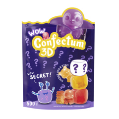 Жевательные мармеладные конфеты «Confectum funny 3D» микс в форме куба с животными (со вкусом винограда, клубники и манго), 500 гр х 12 шт