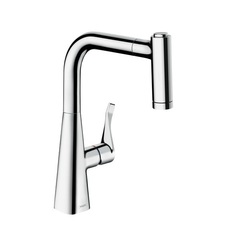Hansgrohe Metris M71 73800000 Смеситель для кухни с выдвижным изливом и лейкой фото