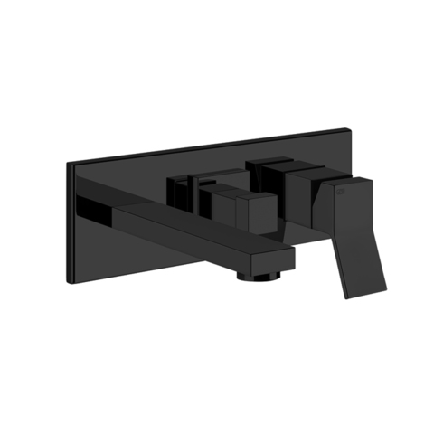 Gessi Rettangolo K 53138#299 Встраиваемый смеситель с изливом и переключателем PULL(внешние части), цвет: черный