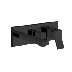 Gessi Rettangolo K 53138#299 Встраиваемый смеситель с изливом и переключателем PULL(внешние части), цвет: черный фото