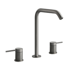 Gessi 316 54211#239 Смеситель для раковины на 3 отверстия, без донного клапана, излив 156мм, h=269мм, цвет: steel brushed фото