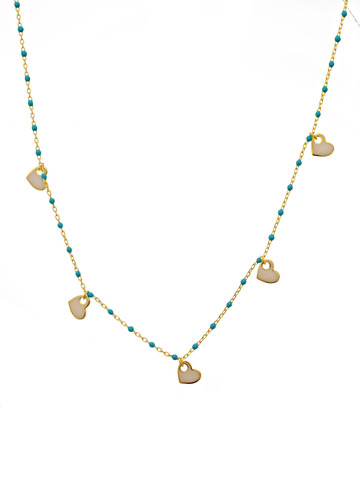 Чокер Лавуа, серебро 925, позолота 18k, белая эмаль