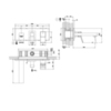 Gessi Rettangolo K 53138#299 Встраиваемый смеситель с изливом и переключателем PULL(внешние части), цвет: черный