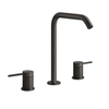 Gessi 316 54211#707 Смеситель для раковины на 3 отверстия, без донного клапана, излив 156мм, h=269мм, цвет: brushed black metal pvd