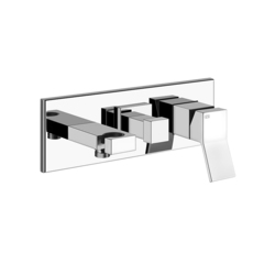 Gessi Rettangolo K 53140#031 Встраиваемый смеситель однорычажный, подводом воды, держателем лейки и переключателем PUSH(внешние части), цвет: хром фото