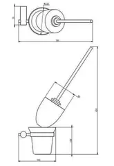 Туалетный ершик настенный HAIBA HB8410 в комплекте хром