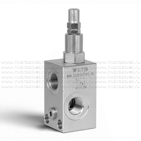 Фото VMP-G1/2-250 - Предохранительный клапан трубный тройником G1/2, 50-250 бар