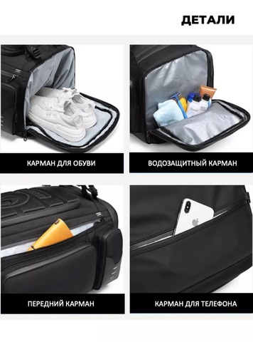 Картинка рюкзак для путешествий Ozuko 9326 Black - 14