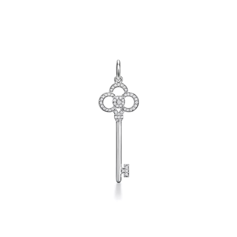 Подвеска из белого золота с бриллиантами, Tiffany 💎 Crown key. В наличии