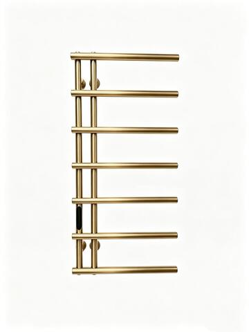 Полотенцесушитель электрический REIN Double Classic 7-Brushed Gold правый 850*400 мм
