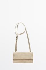 Massimo Dutti Сумка через плечо из замшевой кожи, натуральный