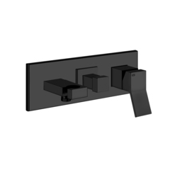 Gessi Rettangolo K 53140#299 Встраиваемый смеситель однорычажный, подводом воды, держателем лейки и переключателем PUSH(внешние части), цвет: черный фото