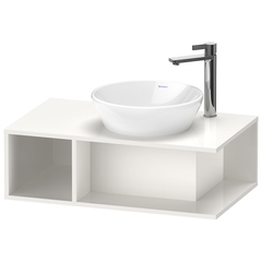 Duravit D-Neo DE493802222 Тумбочка подвесная компакт, 260x800x480 мм, 1 открытое отделение на левой стороне, цвет: белый высокоглянцевый фото