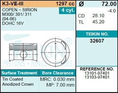 Поршень двигателя TEIKIN 32607 0.50 (4шт/упак)