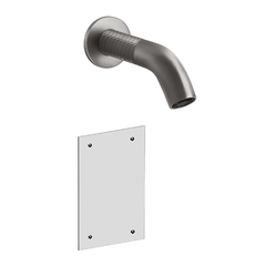 Gessi 316 Meccanica 54214#239 Смеситель для раковины настенный, электронный, излив 146 мм., внешняя часть, цвет Steel Brushed фото