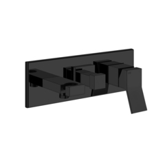 Gessi Rettangolo K 53141#299 Встраиваемый смеситель с изливом, подводом воды, держателем лейки и переключателем PULL(внешние части), цвет: черный фото