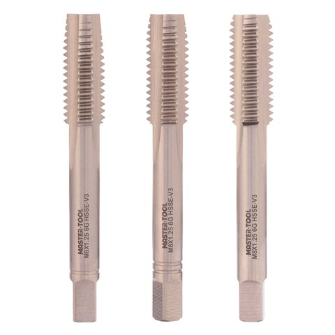 Метчик М 8,0х1,25 (Комплект 3шт) DIN352 HSSEV3 6g 63мм a=4,9 Master-tool 314210HT