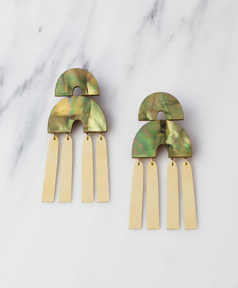 Серьги Cecilie Olive Mother of Pearl