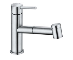 Kludi Steel 44851F860 Смеситель для кухни с выдвижным изливом, цвет: хром фото