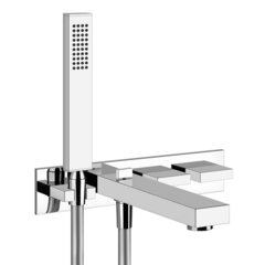 Gessi Rettangolo T 20323#031 Встраиваемый смеситель для ванны с автоматическим переключателем и ручным душем с держателем(внешние части), цвет: хром фото