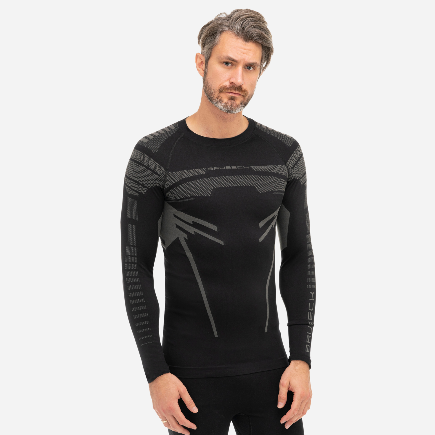 Мужской термолонгслив Brubeck Dry black-graphite