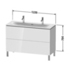 Duravit L-Cube LC659902222 Тумба напольная под раковину, 2 ящика, 704x1220x481мм, цвет White High Gloss