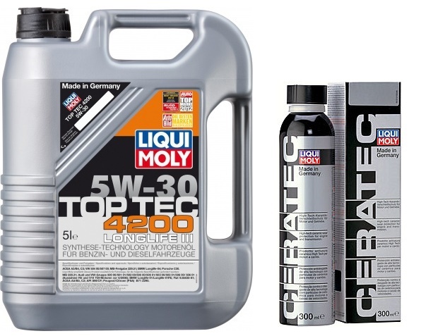 Liqui Moly Ceratec +Масло моторное TOP TEC 4200 5w30 (5л) - набор для двигателя автомобиля
