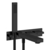 Gessi Rettangolo T 20323#299 Встраиваемый смеситель для ванны с автоматическим переключателем и ручным душем с держателем(внешние части), цвет: черный