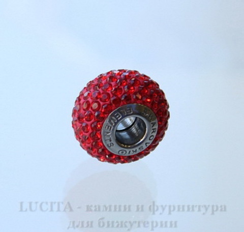 80101 Бусина Сваровски BeCharmed Pave Indian Siam 14х9 мм ()