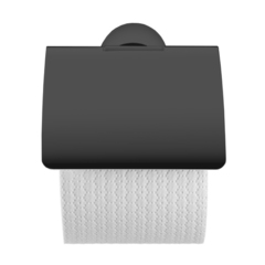Duravit Starck T 99404600 Держатель туалетной бумаги с крышкой настенный, цвет черный матовый фото
