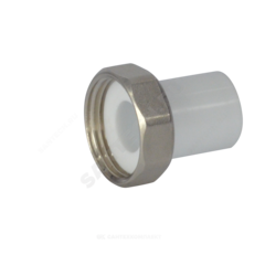 Штуцер PP-R комбинированный белый Дн 25х1" с накидной гайкой VALFEX 10135025
